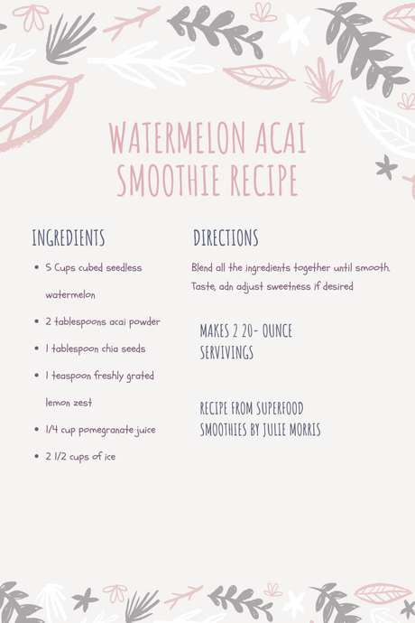 Watermelon Acai Smoothie Recipe